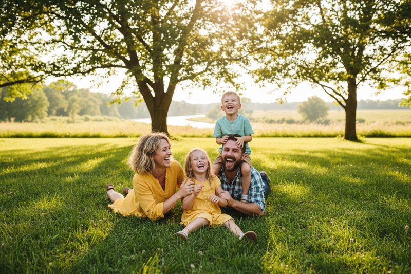 Happy family in nature